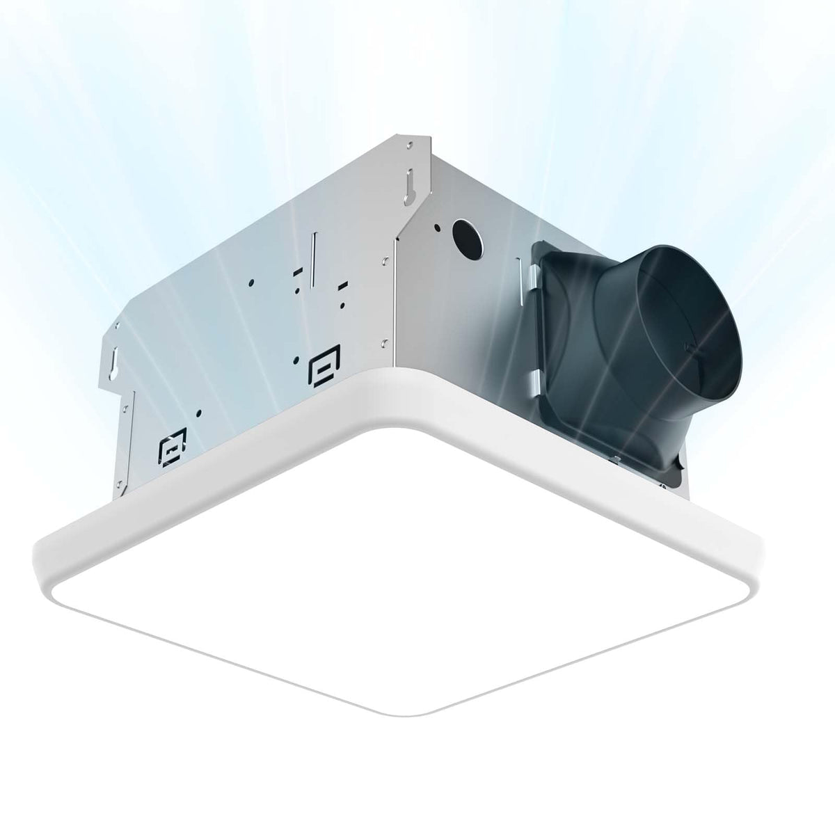 Fitop Bathroom Exhaust Fan with Light, Ultra Quiet 100 CFM Ceiling Vent Fan for Shower Bathrooms, 1.0 Sones, 1300LM LED Light with Nightlight & 3CCT, No Attic Access Install, ETL & FCC Listed–White