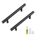 Ravinte 30 Pack 4 inch Hole Center Black Cabinet Pulls Kitchen Cabinet Handles 6-3/8" Overall Length Matte Black Hardware for Cabinet