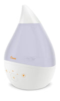 Crane 4-in-1 White Drop Ultrasonic Cool Mist Humidifier with Sound Machine, Night Light, Aroma Tray, 1 Gallon Top Fill White