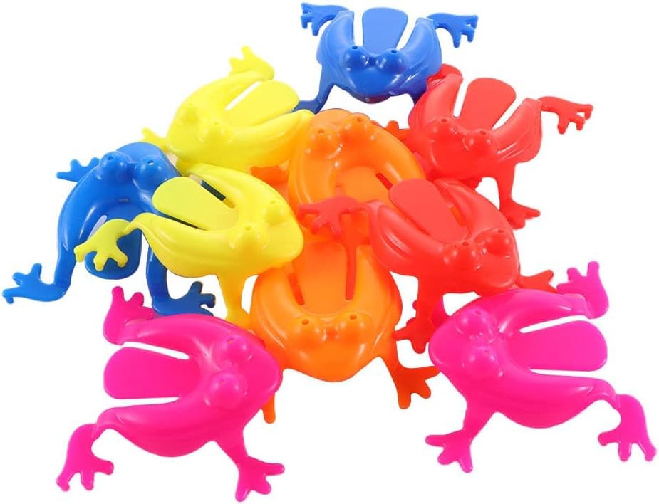 10 Pcs Multicolor ABS Jumping Frog, Frog Action Colorful Bounce Fidget, Creative Stress Reliever Educational,Small in Size and Light in Weight,Gags and Practical Joke,Novelty and Gag
