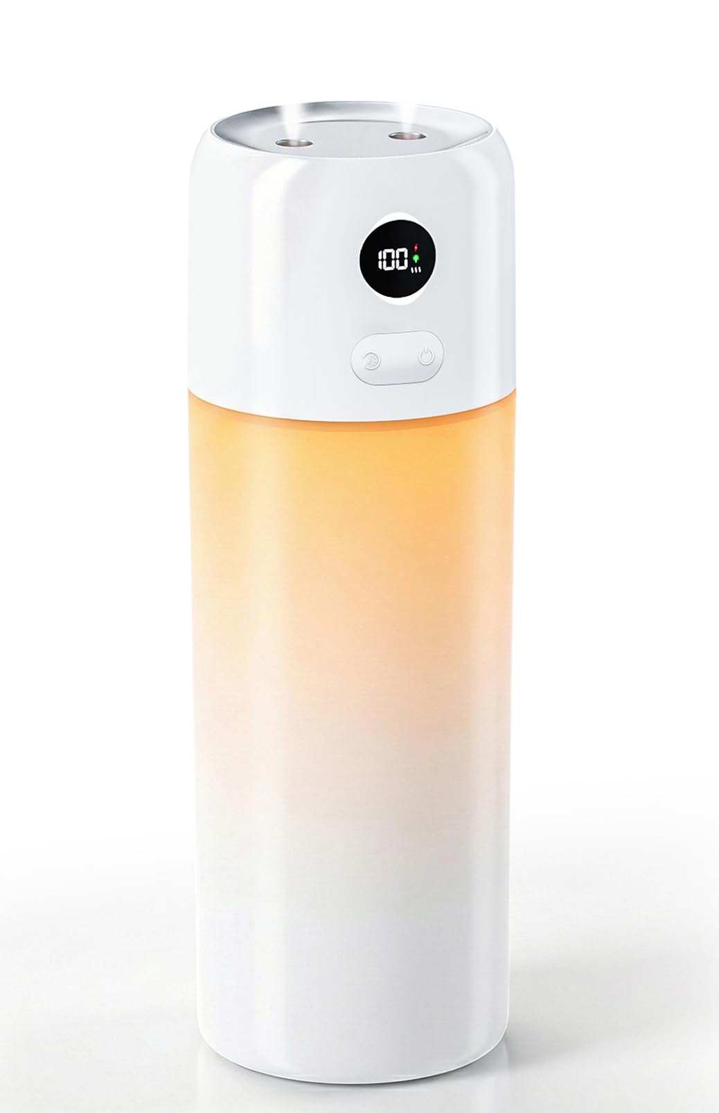 Portable Mini Humidifier, 500ml Rechargeable Dual Mist, Auto Timer & Dry-Burn Protection, with Night Light, for Bedroom Office AC Room Plants Car Travel (White)