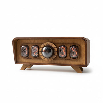 Handmade Nixie Tube Clock IN-12 - Made in Ukraine - Vintage Retro Table - Wooden Desk