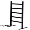 Black Freestanding Towel Warmer, Portable Electric Heated Towel Drying Rack, 5 Square Bar Aluminum Alloy Heated Towel Rail Radiator for Bathroom, 500X110x800mm
