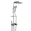 Shower System Set with Hand Sprayer and Tub Spout, 4 Functions Chrome Rainfall Shower Head Bathroom Shower Faucet Fixture Wall Mount