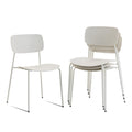 Sidanli Modern Stacking Chairs, White, Set of 4