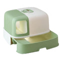 Pet Supplies, Hooded Cat Litter Box with Scoop & Handle, Portable Enclosed Tray(Green)