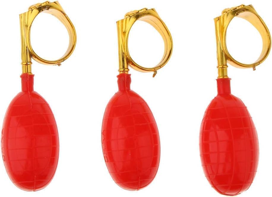 3Pcs Red Water Squirt Ring, Reusable Prank Spray Set, Pool Party Favors, April Fools Gag Gift