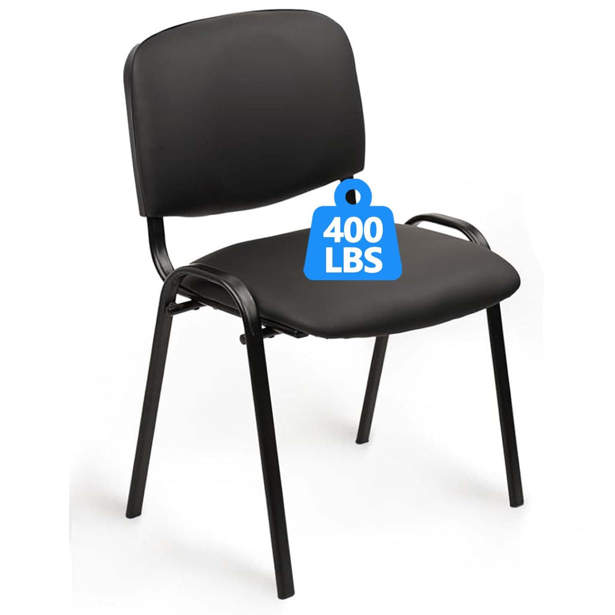 Clatina Stackable Waiting Room Chairs,pu Leather Guest Reception Chair with Upholstered Thickene Seat and Back Support, Stacking Chair Metal