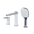 Contemporary Tub Filler Faucet, Deck Mounted Bathtub Faucet Single Handle Tub Faucet Set with 3 Functions Handheld Shower