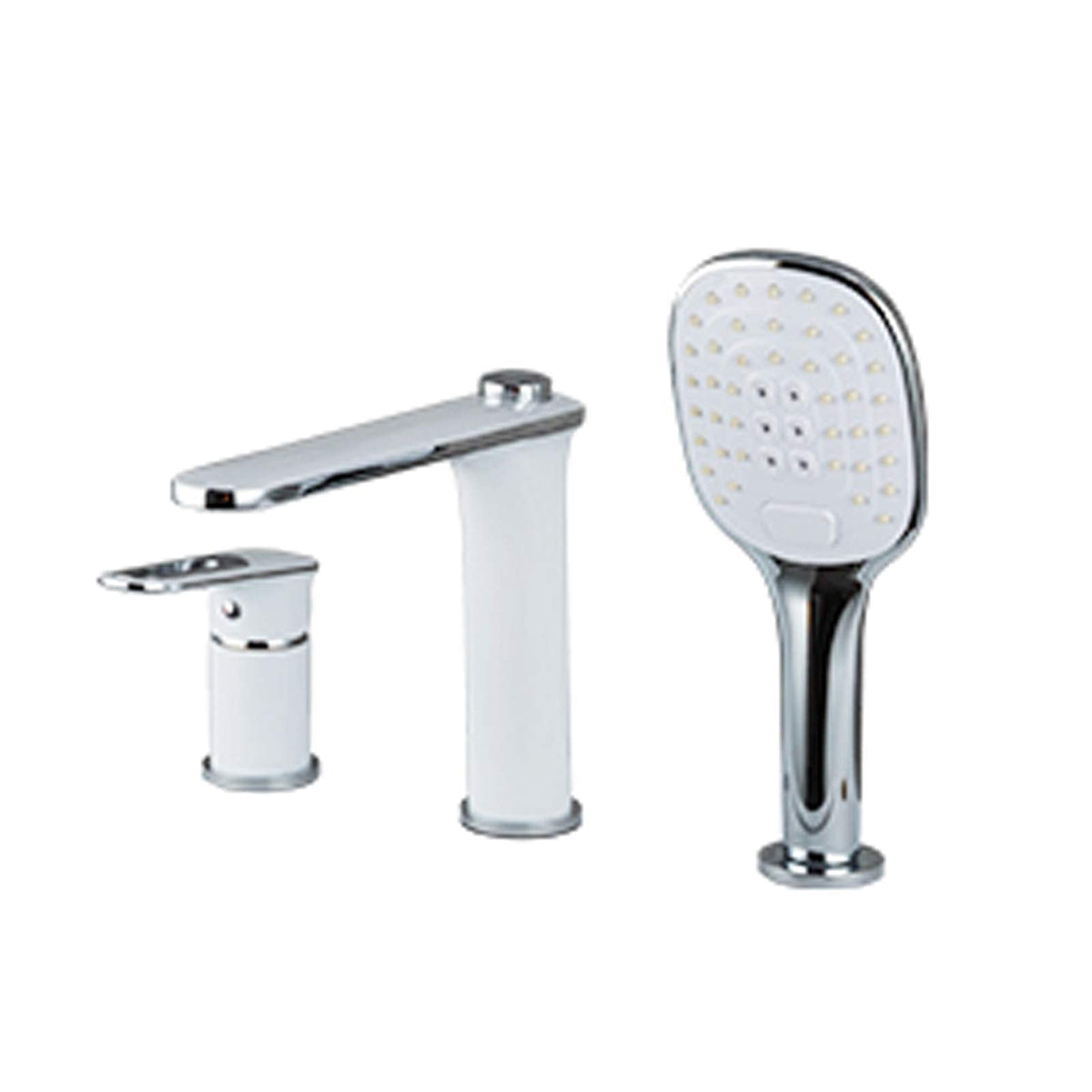 Contemporary Tub Filler Faucet, Deck Mounted Bathtub Faucet Single Handle Tub Faucet Set with 3 Functions Handheld Shower