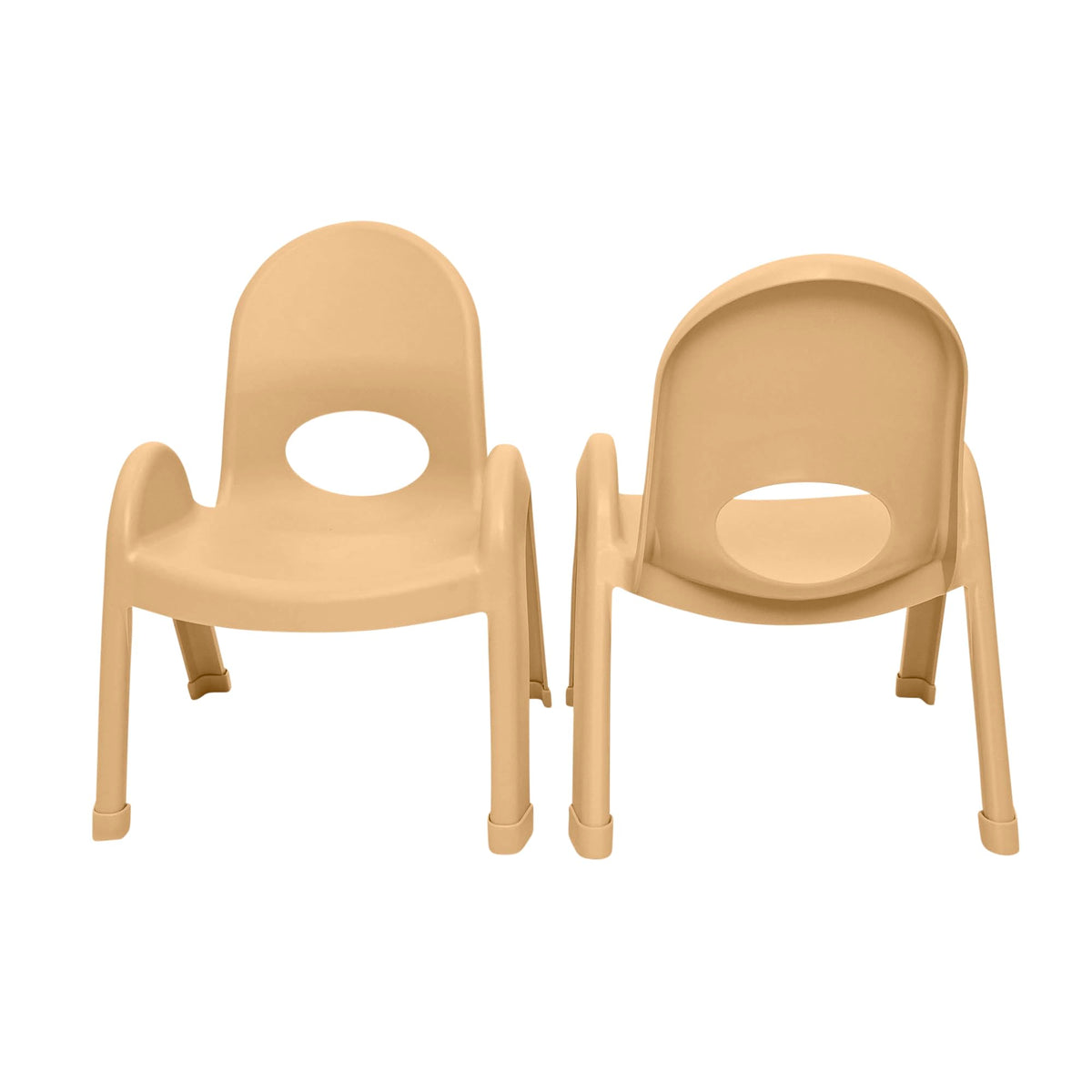 Children’s Factory Value Stack 9" Child Chair, Natural Tan, 2 Pack, Stackable Ergonomic Seating Solution for Classrooms and Homeschools