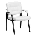 Flash Furniture Leathersoft Reception Chair, White/black, Set of 1, White Leathersoft/black Frame