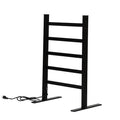 Floor Mounted Towel Warmer Rack Towel Warmer Towel Rail Portable Lightweight Free Standing or with 5 Heated Bars Stainless Steel Black Finish for Bathroom