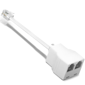 Uvital Phone Jack Splitter for Landline, Telephone Adapter 2 Way, 1 Pack | RJ11 6P4C Phone Cable Splitter with 5 Inch Cable Wire for Landline Phones, Fax Machines, Modems, and Printers