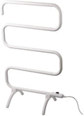 Heated Towel Rail Rails Towel Warmer, Home Bathroom 100W Electric 5Bar Towel Drying Rack, Standing Electric Heated Towel Warmer Laundry Drying Rack (Color : White)