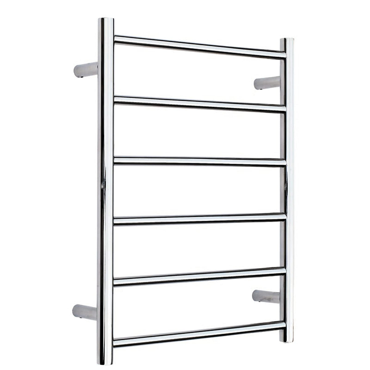Electric Straight Heated Towel Rack Radiator, Modern 6 Bar Wall Mounted Towel Warmer Drying Rack, 80W 304 Stainless Steel Heated Towel Rail for Bathroom, 720X560x125mm,Black,Plug in (Bright Plug in)