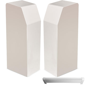 [2 Pack] End Caps For Baseboard Heater Covers - Left & Right End Cap Included - Fits Most Standard Baseboard Heaters - Plastic End Caps Can Be Trimmed For Exact Size - Gas Heaters Only
