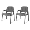 Clatina Classic Reception Chair with Padded Armrests and Sturdy Steel Frame, Ergonomic Guest Chair for Office Conference Waiting Meeting Room,