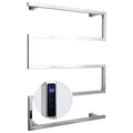 Electric Heated Towel Rack Radiator, Wall Mounted Electric Towel Warmer for Bathroom with Built-in Timer and LED Indicator, 304 Stainless Steel Heated Drying Rack, 5 Bars,Bright,Hardwired (Bright Ha