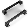 Amerdeco 10 Pack Matte Black 5 Inch(128mm) Hole Centers Kitchen Cabinet Pulls Cabinet Hardware Kitchen Handles for Cabinets Cupboard Handles Drawer Pulls