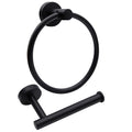 2pcs Matte Black Toilet Paper Holder and Towel Ring Set, Stainless Steel Hand Towel Holder and Towel Hanger with Hardware Pack