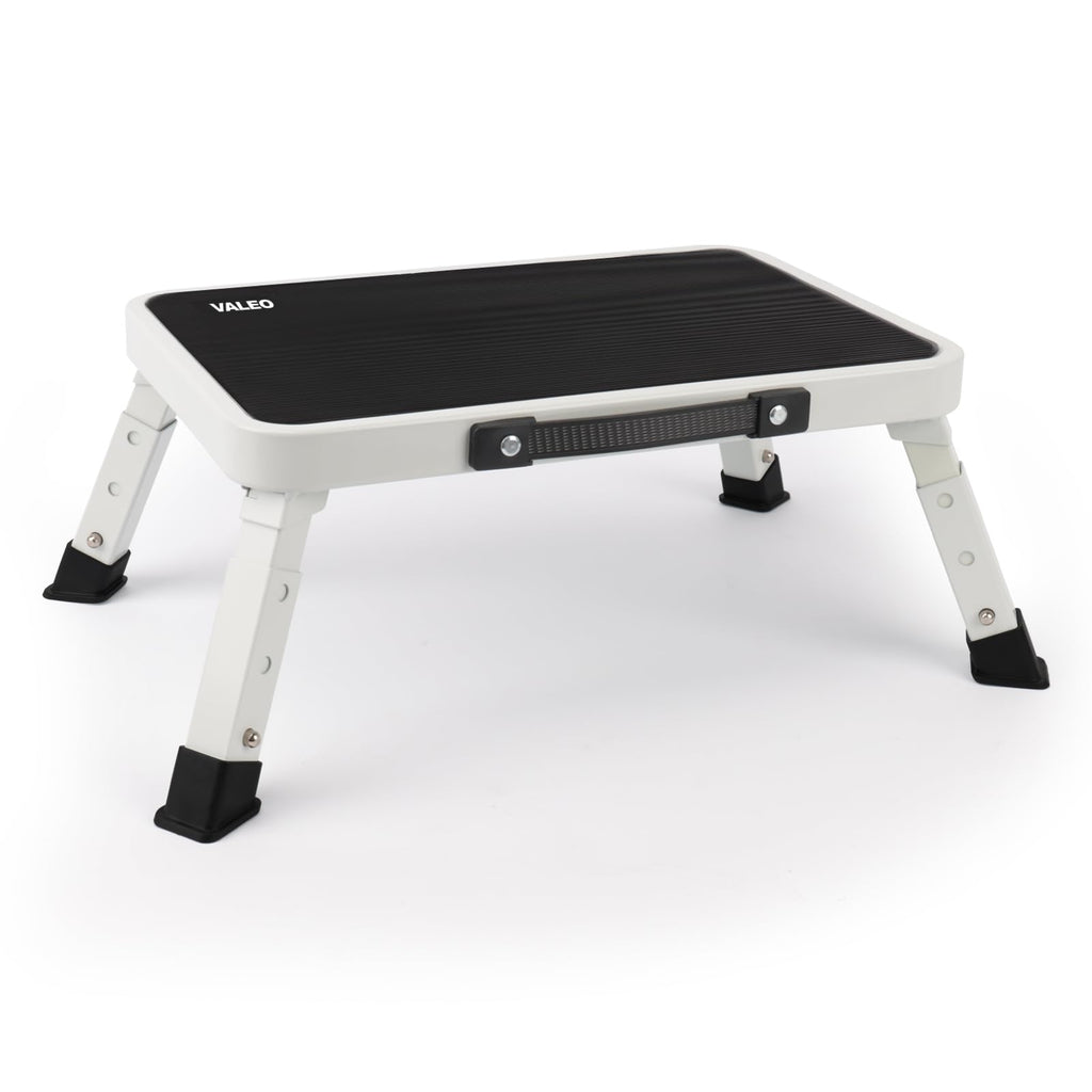 Valeo Folding Step Stool, Adjustable Step Stool with Non-slip Platform, 330 Lbs Capacity, Step Ladder for Adults or Kids in Kitchen, Bathroom,