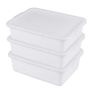 Utiao 3-Pack 13 L Plastic Commercial Bus Tub with Lid, Restaurant Dish Tub