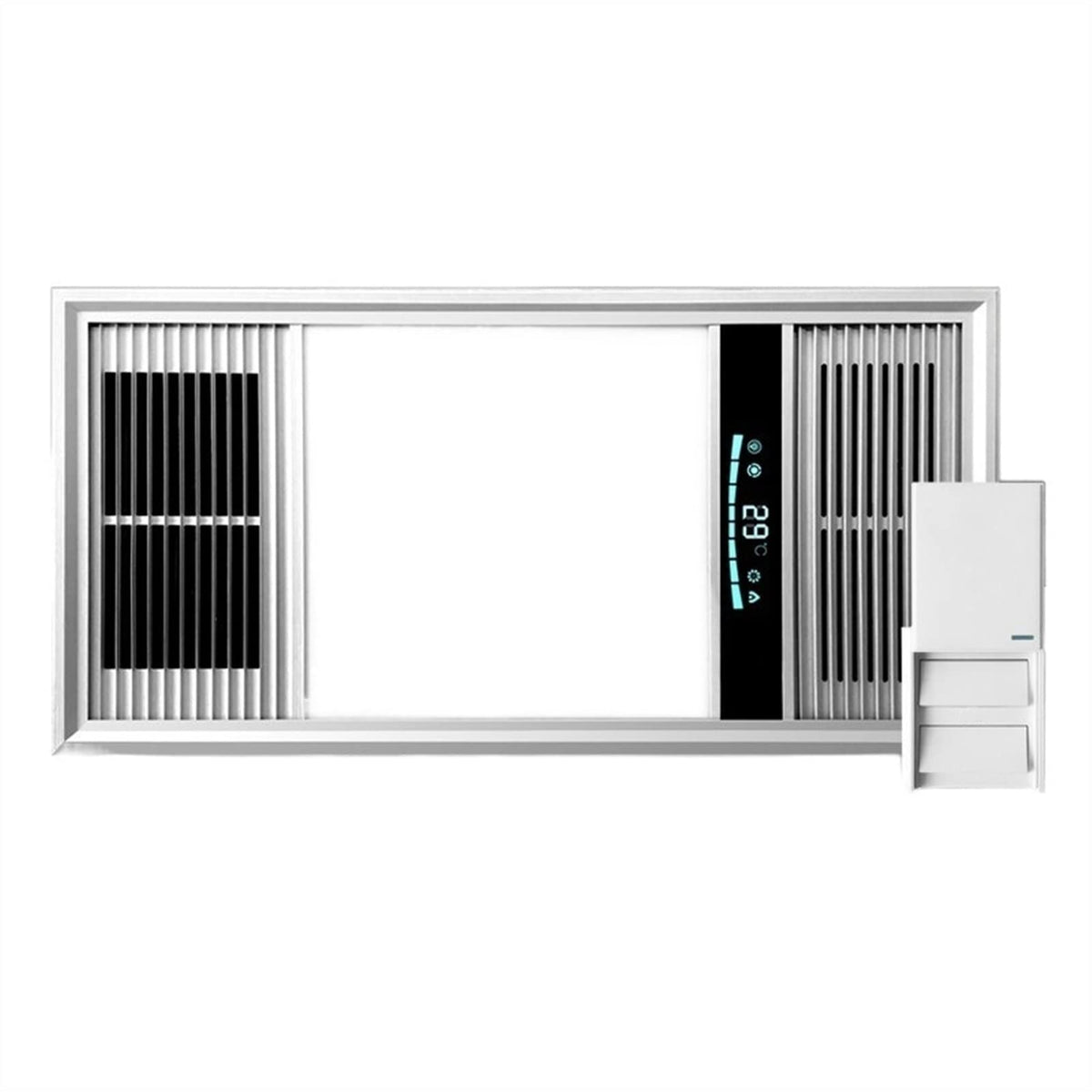 Ventilation Fan Integrated Ceiling Exhaust Fan Light Combo, 2-in-1 Ultra Quiet Bathroom Fan with LED Light, 30×60cm Ceiling Ventilation Fan Vent for Home Household ventil(Silver-300 * 600mm