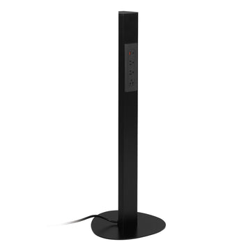 Office Star Power Anywhere Freestanding Charging Station, USB Type-A and C, and 3 A/C Outlets, Black