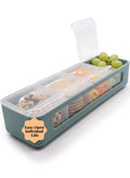 melii Snackle Box | 4-Compartment Snack Container with Individual Lids, BPA-Free Food Storage for Travel, School & On-the-Go Snacks, Kids & Family Organizer (Cactus Fern)