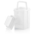 Home-X Pickle Container with Strainer - BPA Free Jalapeno Container for Mess-Free Storage of Condiment Food - Pickle Holder with Easy to Open Lid Design (White)
