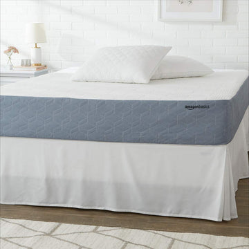 Amazon Basics Gel Memory Foam Mattress, Firm, Cooling, King Size Mattress, CertiPUR-US® Certified Foam, 80 x 76 x 10 inches, White/Gray