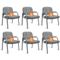 Clatina Big & Tall 500 Lbs Waiting Room Chair, Leather Office Reception Guest Chair No Wheels with Padded Arms for Elderly Home Desk Conference