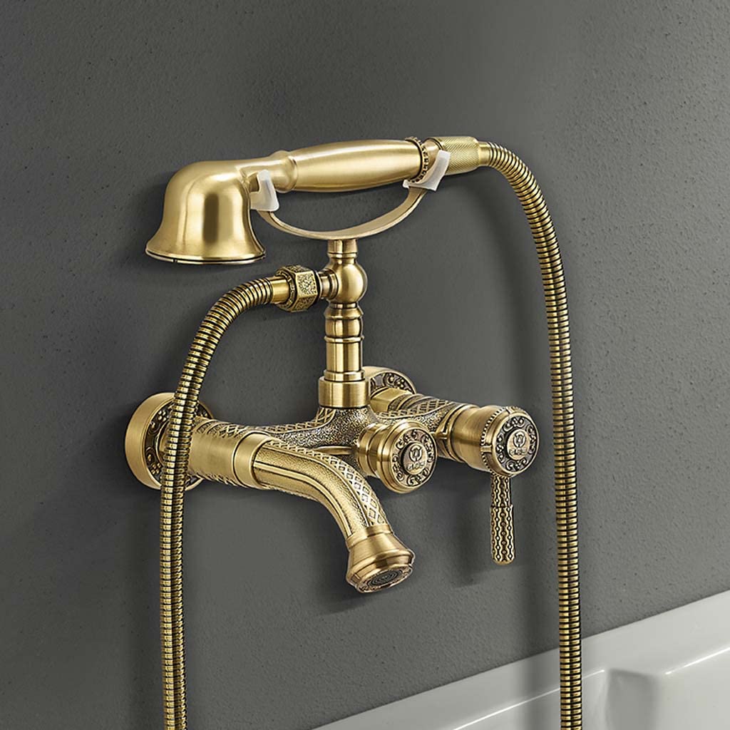 Simple Shower Set All Copper Household hot and Cold Water Bathroom Handheld Shower Head Telephone Shower
