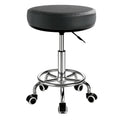 Peonaz Heavy Duty Round Rolling Stool 500lb, Pu Leather 360-degree Support Full-edge Cover Layer Drafting Chair with Wheels, Height Adjustable