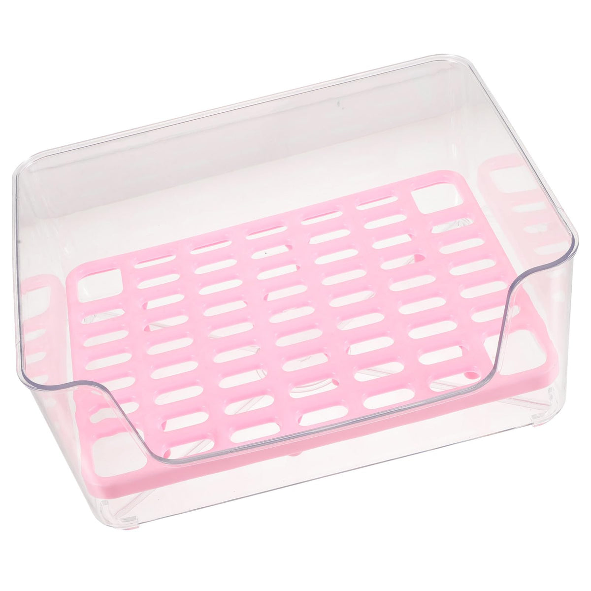 minkissy Pet Litter Box Medium Pink Acrylic Anti-Splash Kitten Litter Pan Potty Elevated Cat Toilet for Indoor Housebreaking