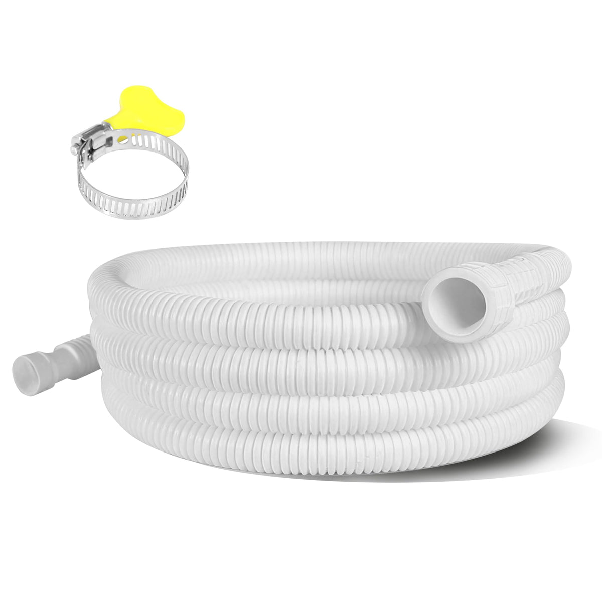 10 Ft Portable Dehumidifier Drain Hose | Universal Replacement Hose Kit with Cuttable Rubber Adapter & Clamp | Flexible 3/4" FHT Leakproof Discharge Hose for Most AC and Dehumidifiers