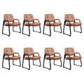 Clatina Big & Tall 500 Lbs Waiting Room Chairs with Padded Armrests and Sled Base, Leather Stationary No Wheels Office Guest Chair for