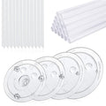 28-Piece Smiley Plastic Cake Dowel Rods Set - 12 Pcs White, 4 Cake Separator Plates for 4, 6, 8, 10 Inch Cakes