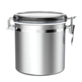 ENLOY 165oz Stainless Steel Airtight Canister for Kitchen, Large Flour Coffee Bean Tea Cereal Sugar Cookie Metal Food Storage Canisters with Clear Lid and Sturdy Locking Clamp (7.7 * 7.7 * 8.4in)