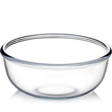 NUTRIUPS 6 QT Large Glass Mixing Bowl, Clear Big Salad Bowl for Kitchen