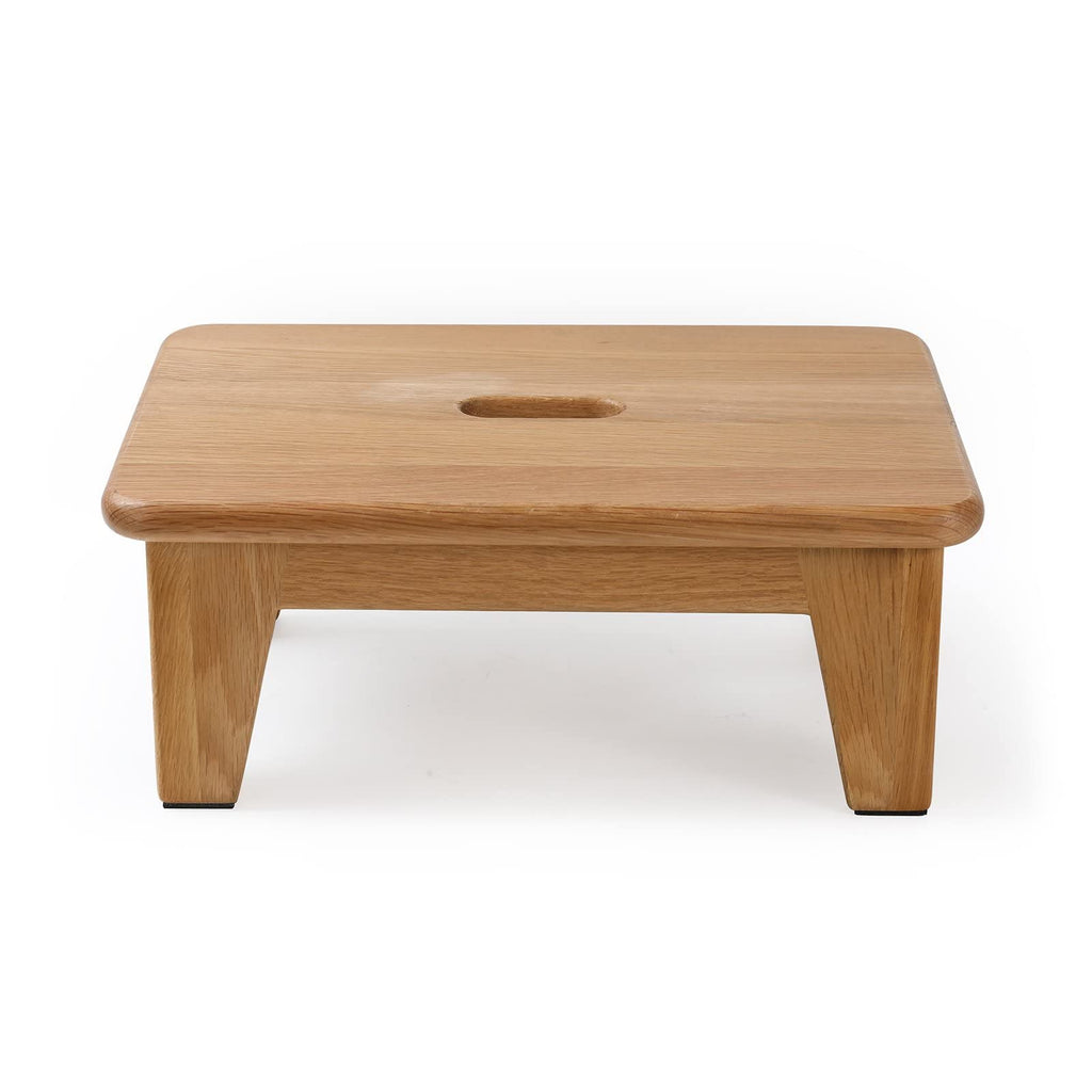 Consdan Oak Step Stool for Bed, Wooden Stool for Adults & Seniors - 6.5" High, Non-slip Mat, No Assembly Needed, Solid Wood, Natural Color
