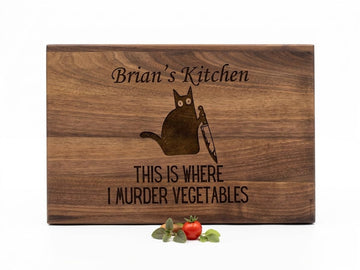 Personalized Cat Cutting Board – Engraved Wooden Cutting Board for Cat Lovers – Funny Cat Kitchen Decor Gift – Custom Pet Lover Gift for Christmas, Housewarming, Birthday & Cat Mom Gifts
