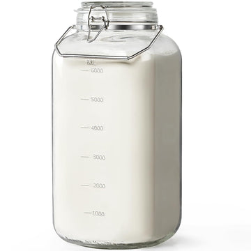2 Gallon Glass Jar with Airtight Lid, 4.3" Wide Mouth Storage Containers