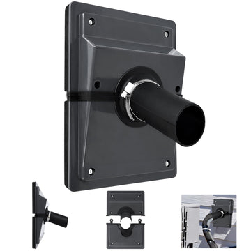 HVAC Wall Penetration & Line-Set Cover Kit with Soft Gasket, Wall Sleeve for Split AC Line Sets,HVAC Penetration Cover for Indoor & Outdoor Air Conditioner Systems, 2.36" Aperture, Black
