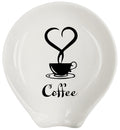 Coffee Spoon Rest, Coffee Bar Accessories & Spoon Holder,Funny Coffee Quotes Ceramic Spoon Holder for Coffee Lovers Gifts for Friend Wife Husband Sister (White-6)