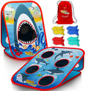 Swooc Games® - Shark Frenzy™ | 2-in-1 Bean Bag Toss Game for Kids | 5-Second Setup Toddler Party Games for Kids | Toddler Outdoor Fun | Corn Hole Shark Toys for Boys | Cornhole Game Set Outside