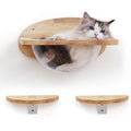 FUKUMARU Cat Wall Furniture Set, Transparent Capsule Kitten Walls Shelves with 2 PCS Pedals - Premium Kitty Bed for Sleeping, Playing, Climbing, and Lounging - Easily Holds Up to 35 Lbs