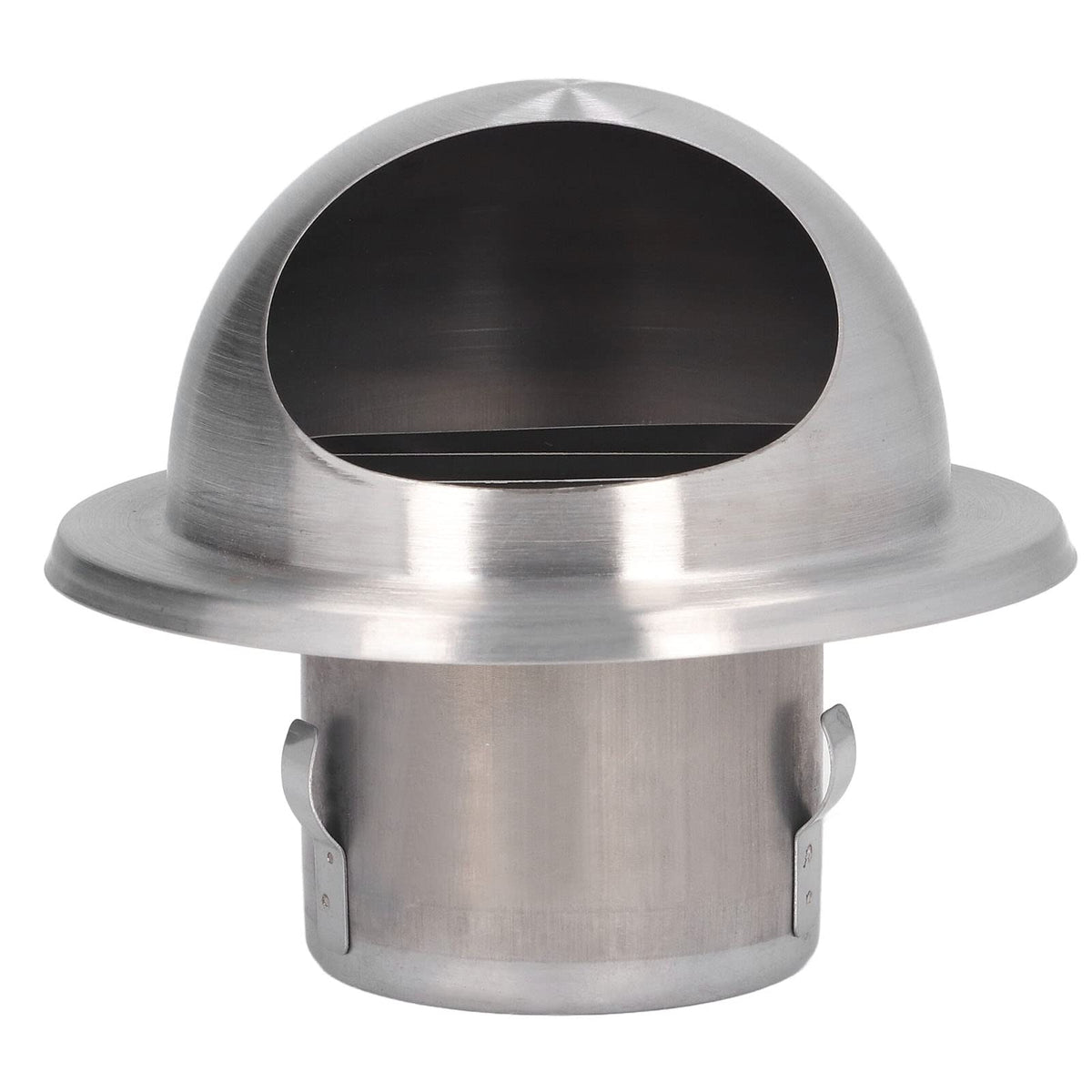 Stainless Steel Wall Vent, Premium Round Bull Nosed External Extractor with 45 Degree Rainproof Louver for Kitchen Bathroom Exhaust 304 Stainless Steel Grille