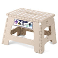 Delxo 9 Inch Kids Step Stool,300 Lbs Folding Step Stool for Toddler Khaki
